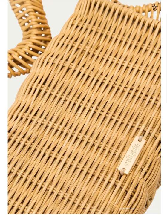 Cult Gaia Elsa Wavy Rattan Clutch Bag in Natural BRAND NEW Fast 2Ship inbox - Picture 6 of 15